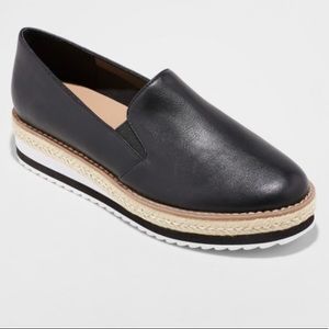 A New Day Platform Loafers, Slip on in Black.